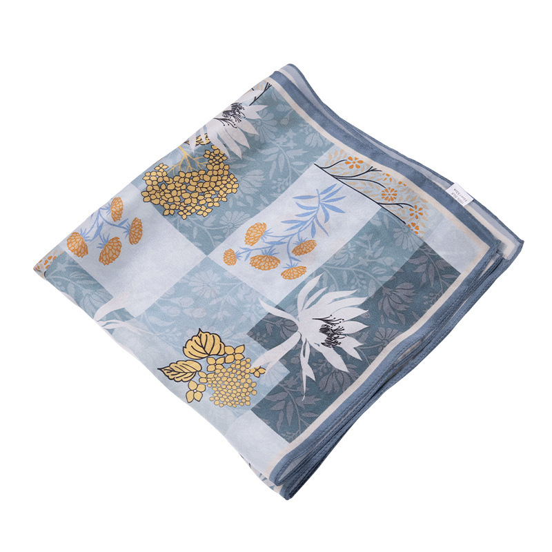 100%桑蠶絲夏荷真絲小方巾