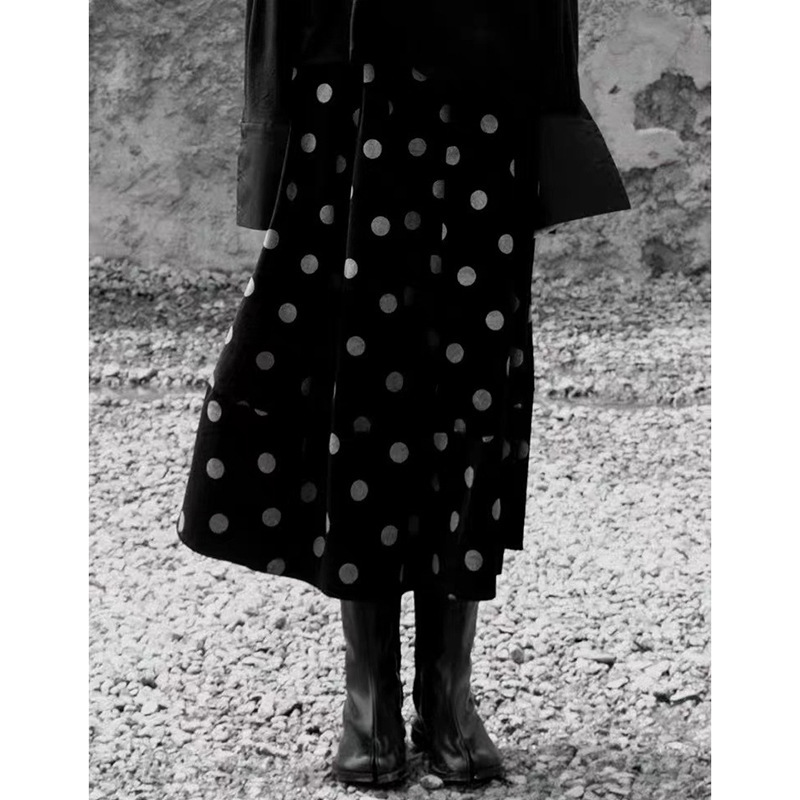 女士秋冬波點燈芯絨半身花苞裙