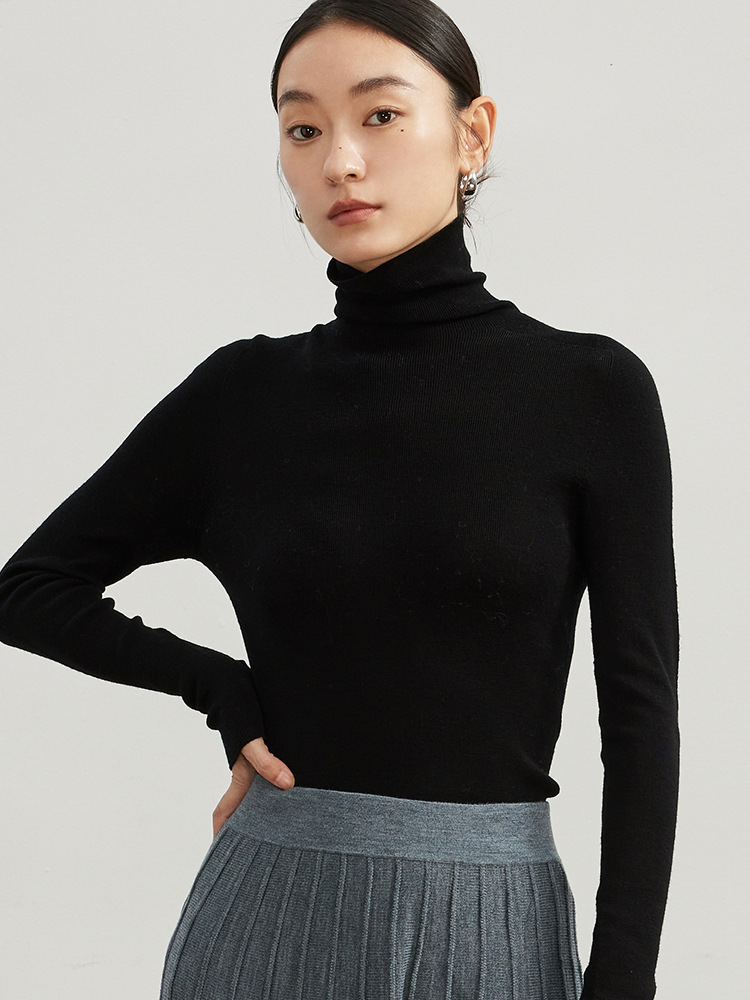 女士無縫一體手指套羊毛衫