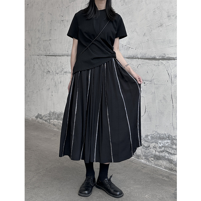 女士春秋不規則百褶半身裙