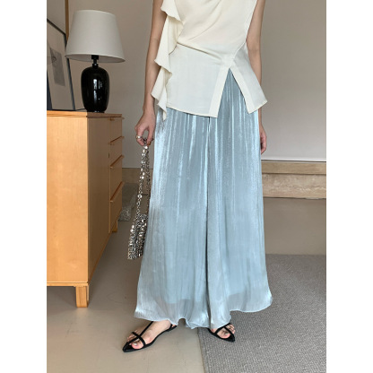 女夏高腰闊腿紗桾褲