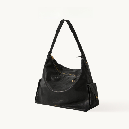 大容量簡約斜挎電腦包hobo包