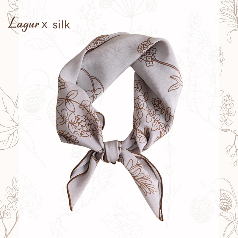 方草集100%桑蠶絲原創水染絲巾