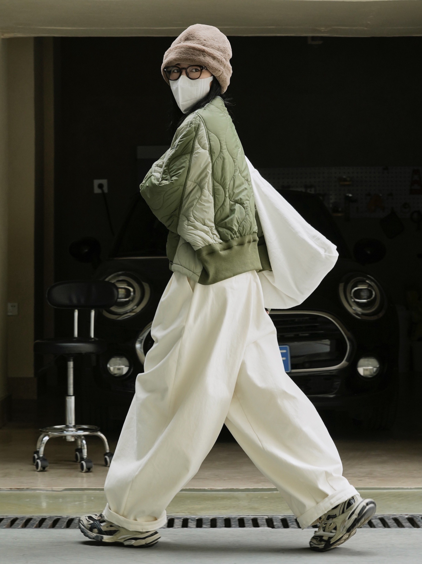 女士冬季日系寬鬆廓形棉服外套