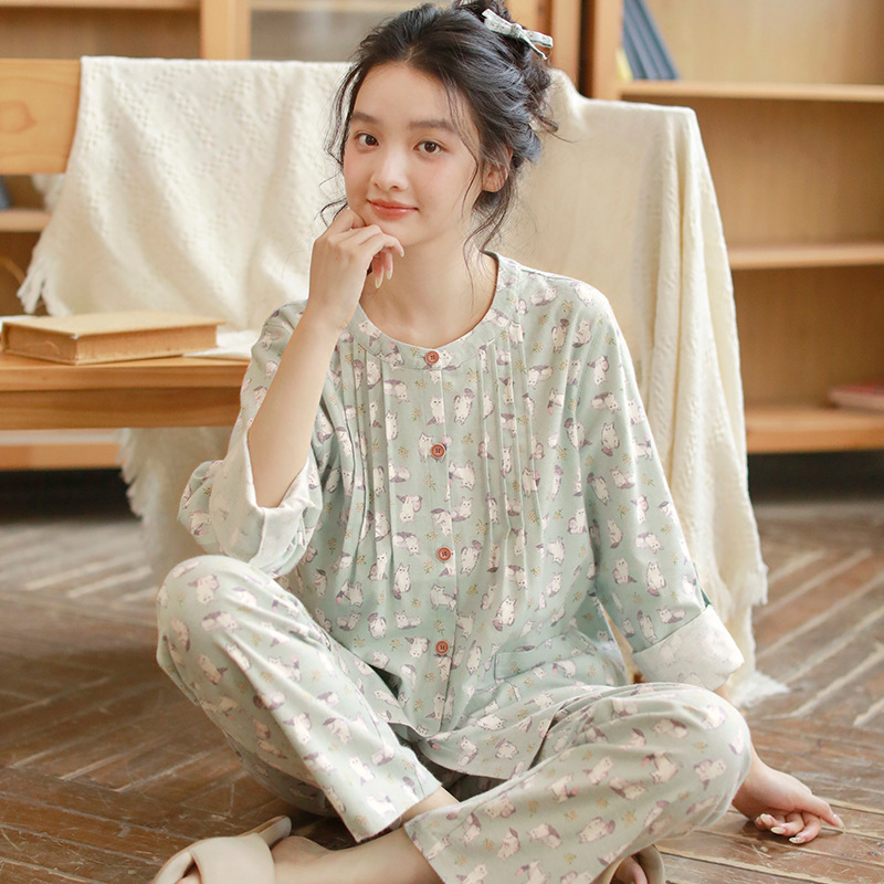 女士秋冬磨毛小狗印花居家服