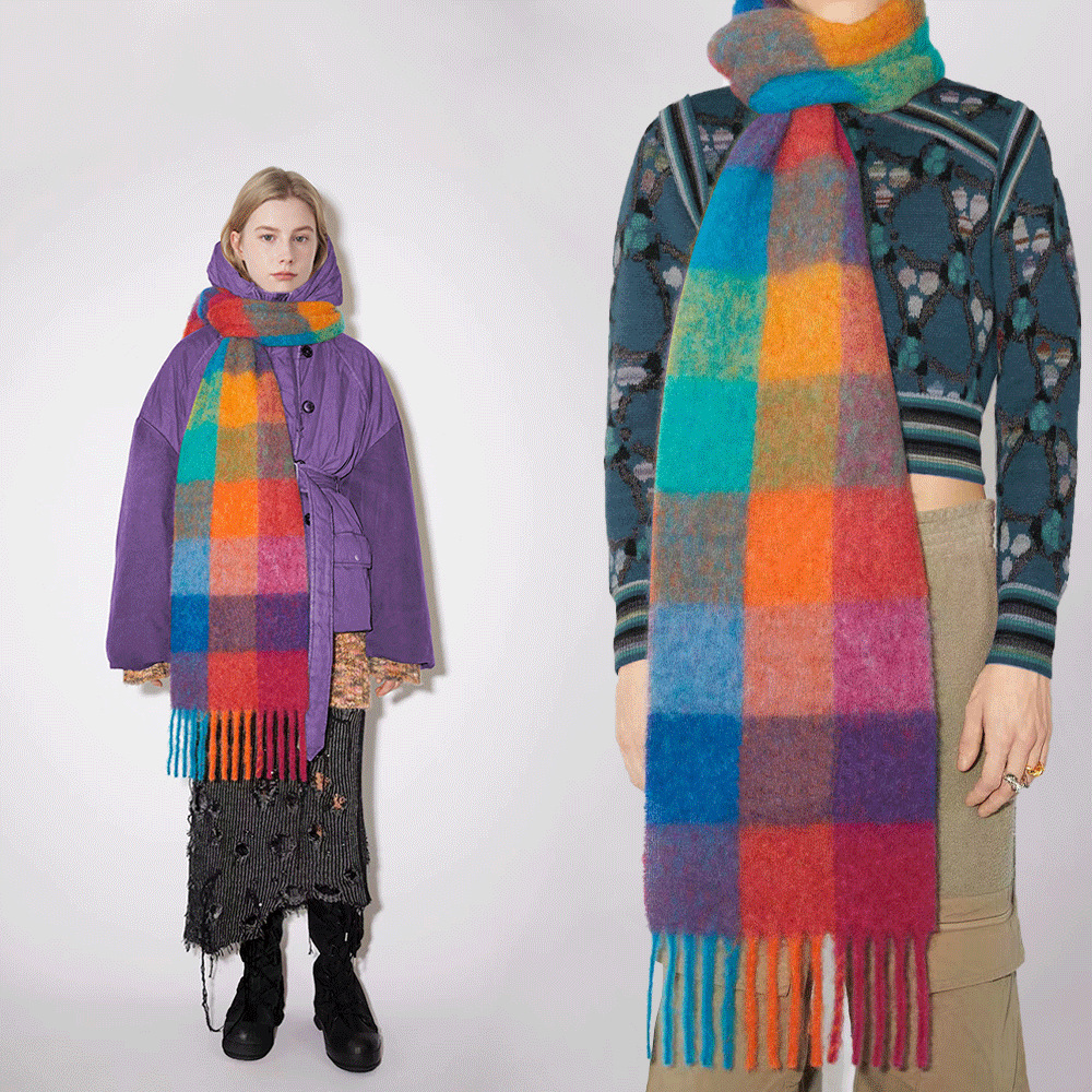 秋冬AC格子圍巾