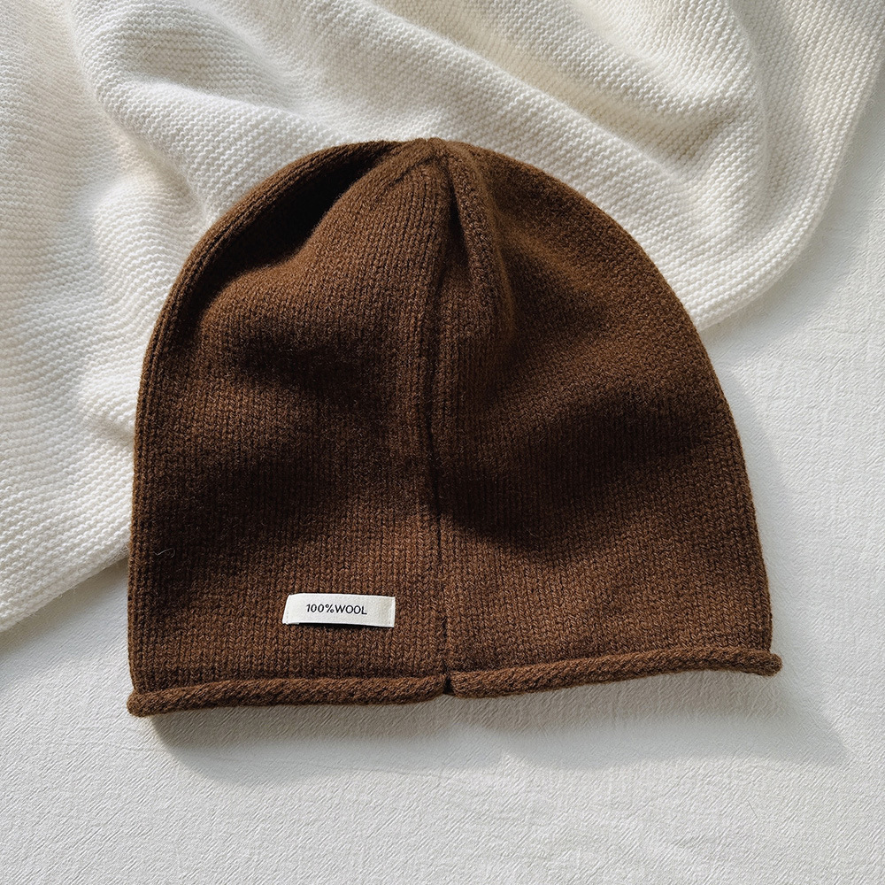 秋冬100%純羊毛帽子圍巾2件套