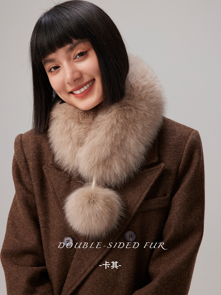 雙面皮草磁吸毛領圍脖