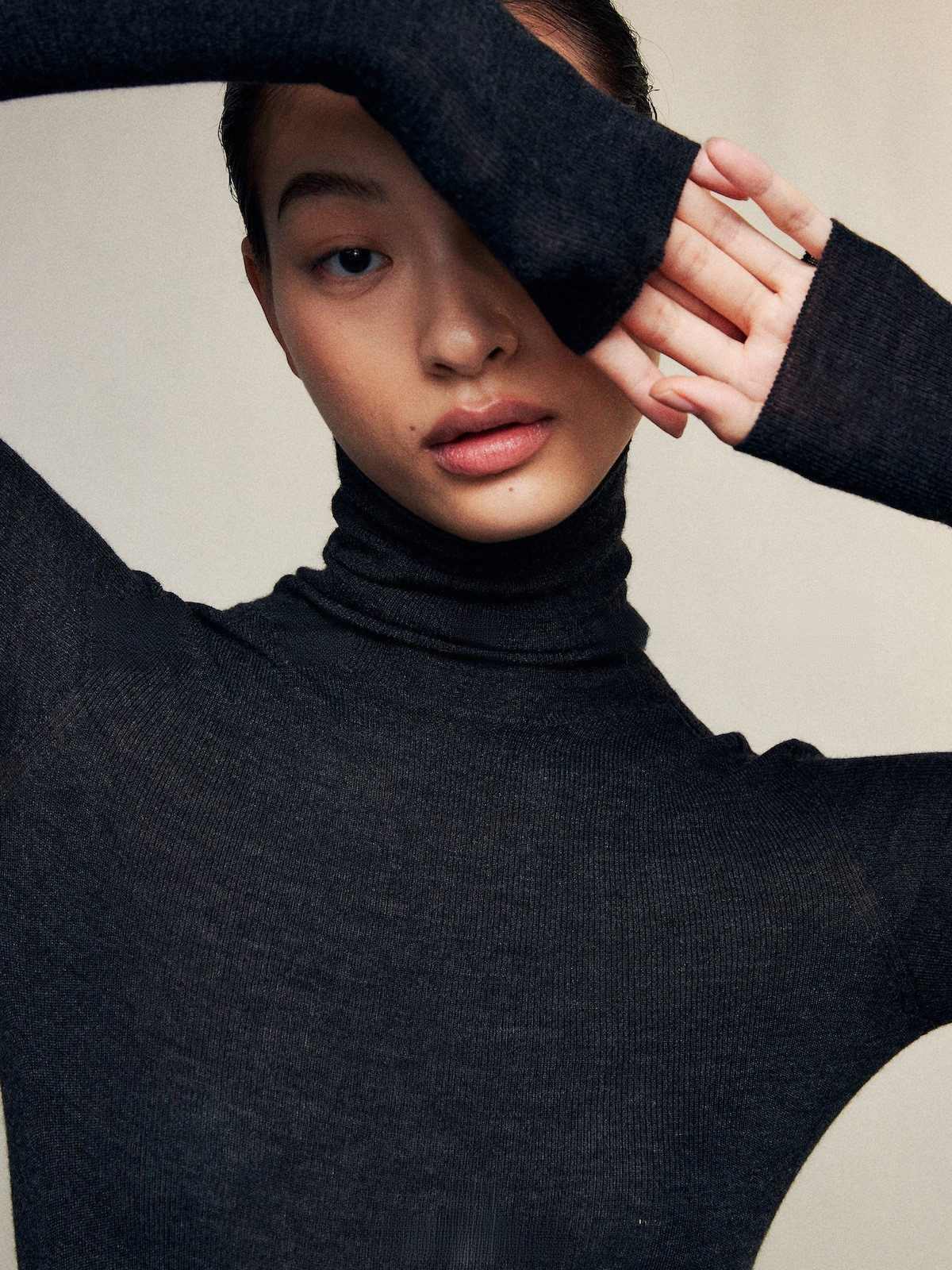 女士秋冬羊毛無縫針織打底衫