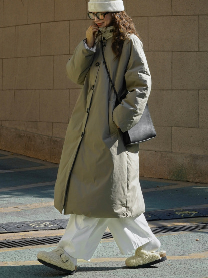 女士冬季立領廓形羽絨服