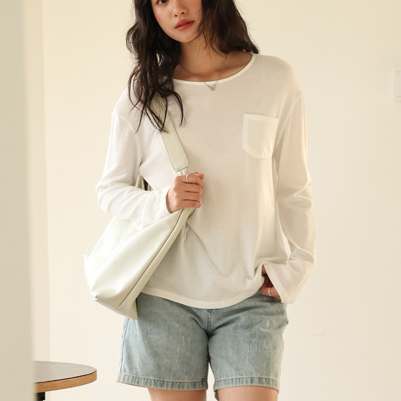 女春夏天絲亞麻長袖罩衫