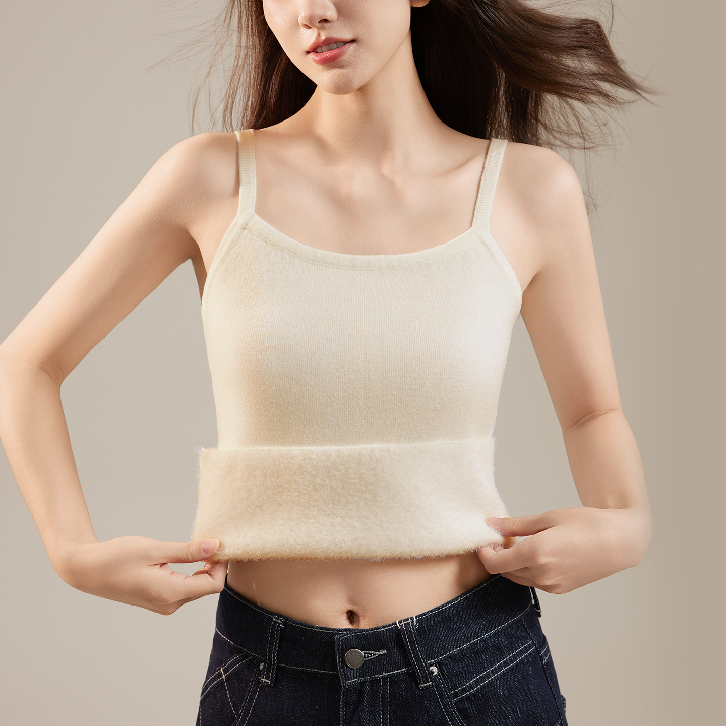 女士秋冬德絨吊帶背心