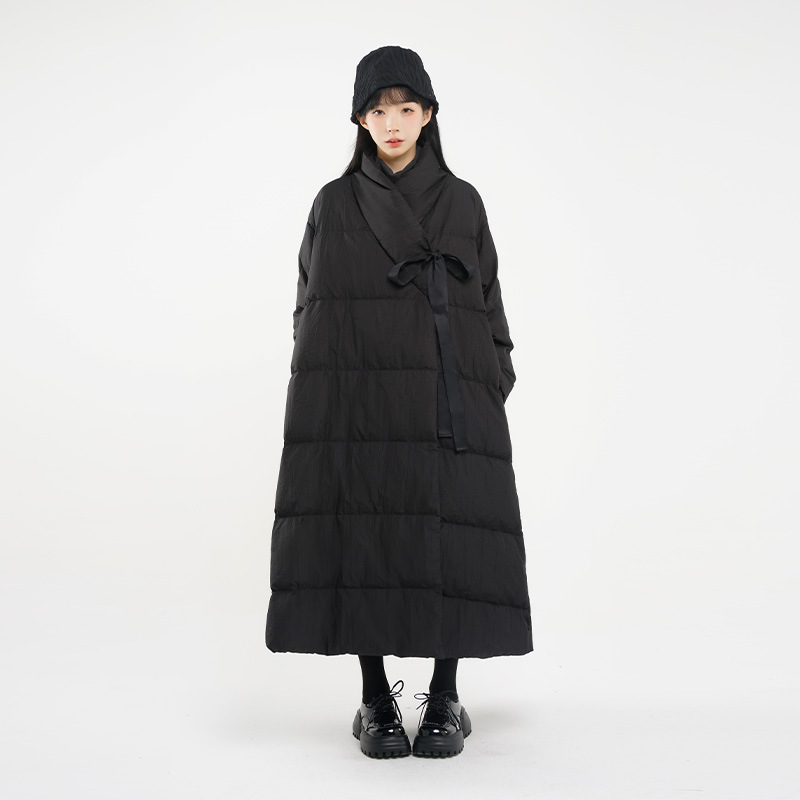 女士冬白鴨絨中長款羽絨服