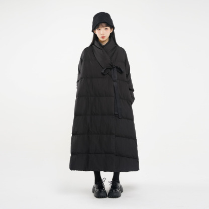 女士冬白鴨絨中長款羽絨服