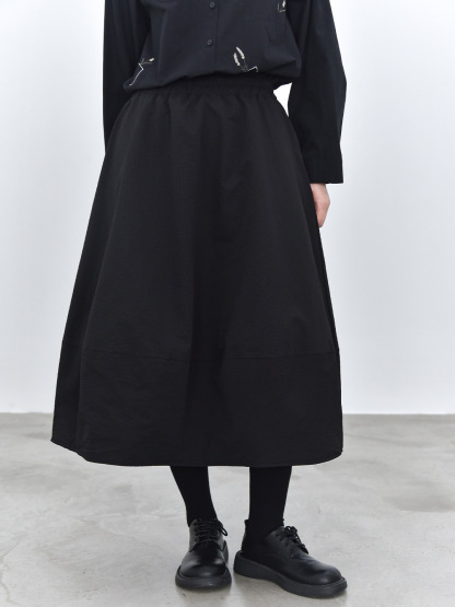 女士冬季立體感廓形夾棉花苞半身裙