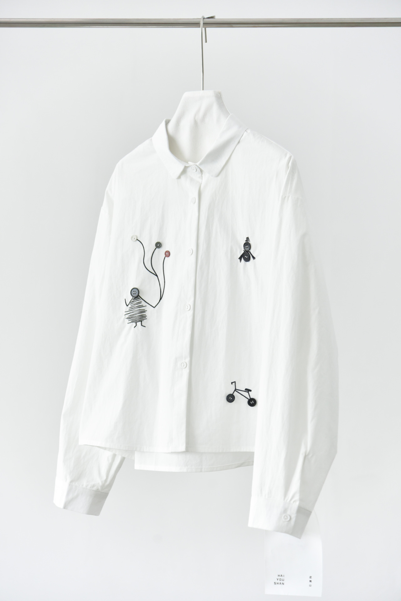 女童趣裝飾長袖襯衫