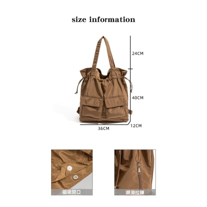 日系工裝尼龍帆布可手提雙肩包