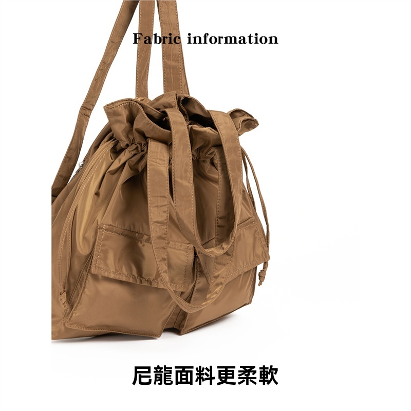 日系工裝尼龍帆布可手提雙肩包