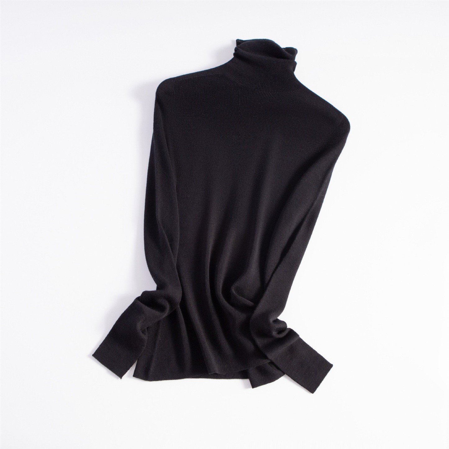 女士高領無縫揚子紗100羊毛衫