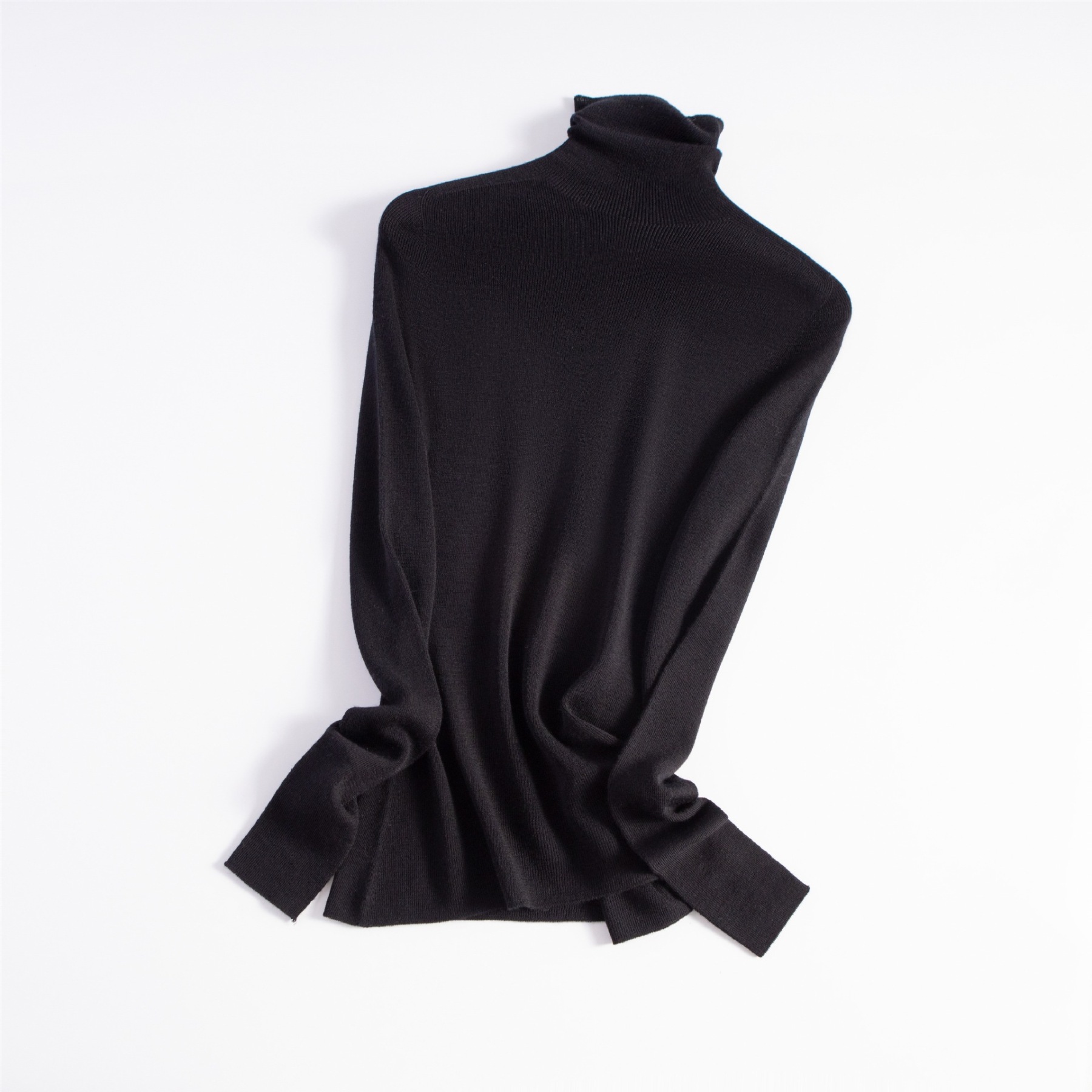 女士高領無縫揚子紗100羊毛衫