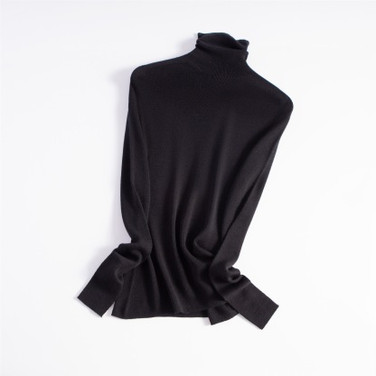 女士高領無縫揚子紗100羊毛衫