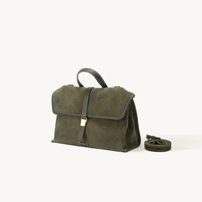 復古美拉德麂皮絨单肩斜挎包