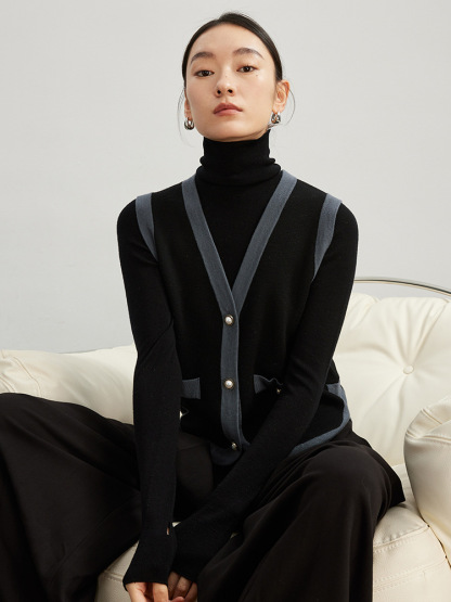 女士無縫一體手指套羊毛衫