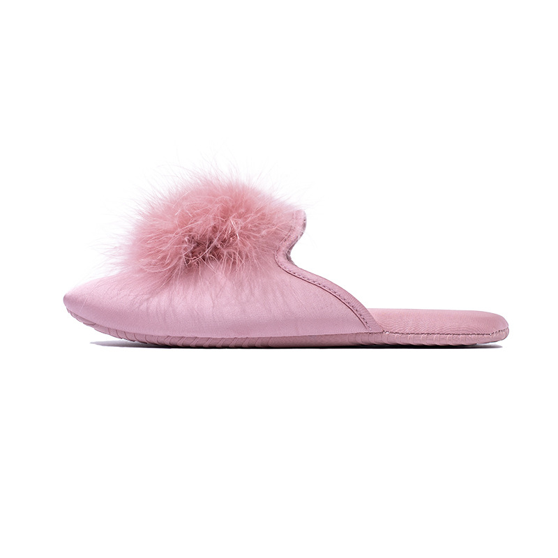 秋冬防滑包頭毛毛靜音棉拖