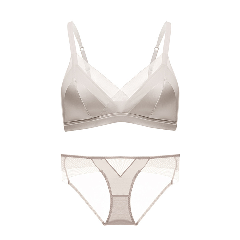 緞面法式三角杯蕾絲內衣