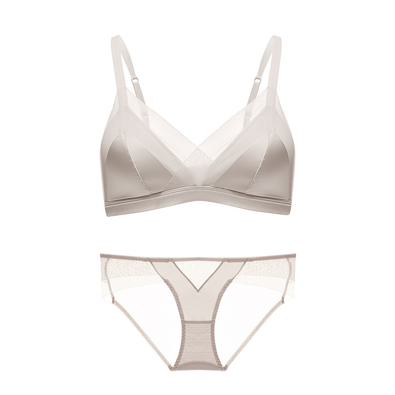 緞面法式三角杯蕾絲內衣