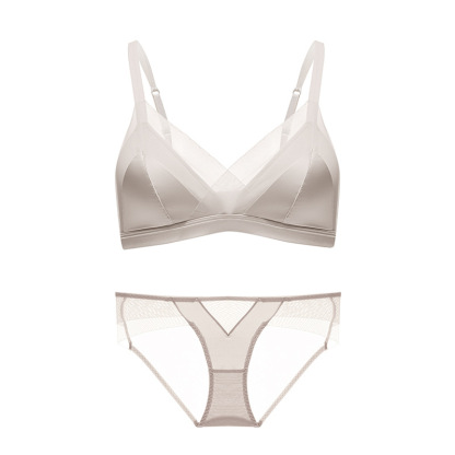 緞面法式三角杯蕾絲內衣