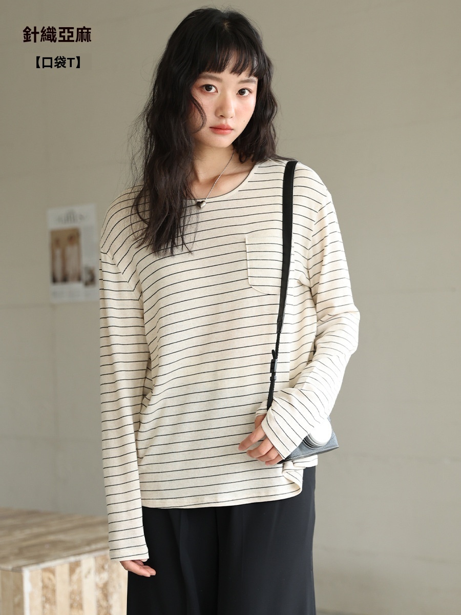 女春夏天絲亞麻長袖罩衫