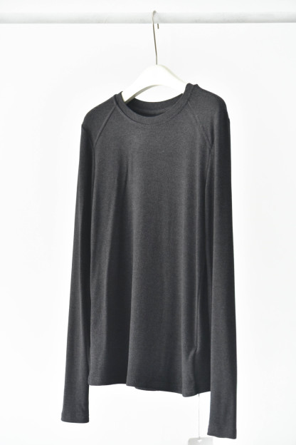 女士春秋軟糯幾件圓領拼縫插肩打底衫