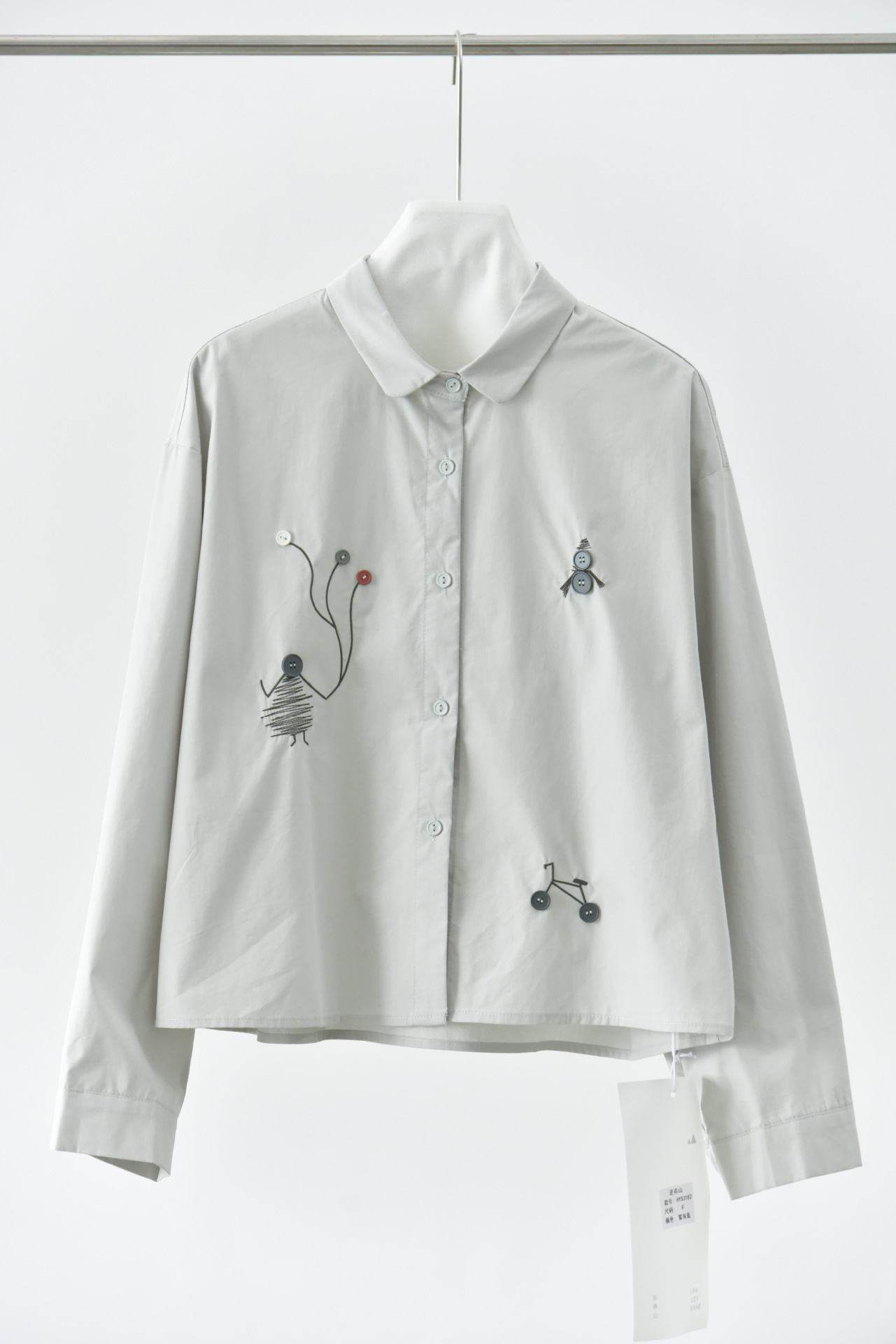 女童趣裝飾長袖襯衫