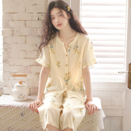 春夏簡約印花睡衣家居服