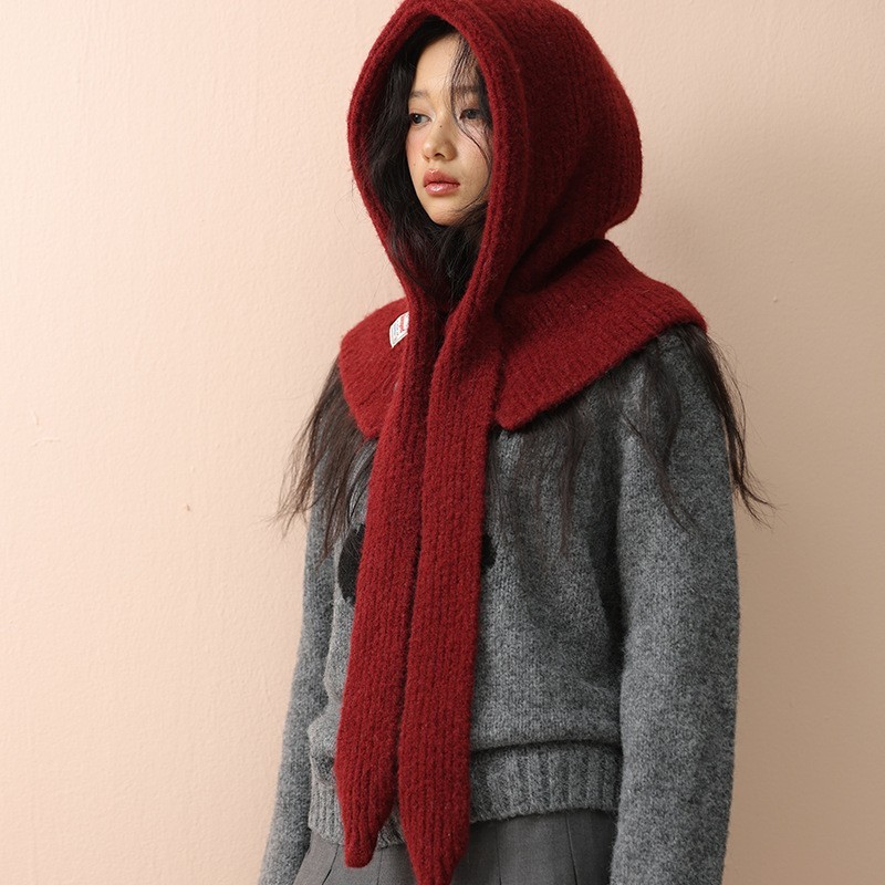巴拉克拉法圍巾一體毛線帽