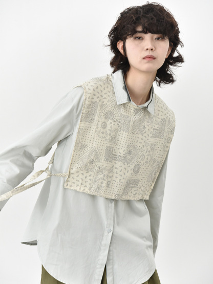 女腰果花後排圓領系帶披肩