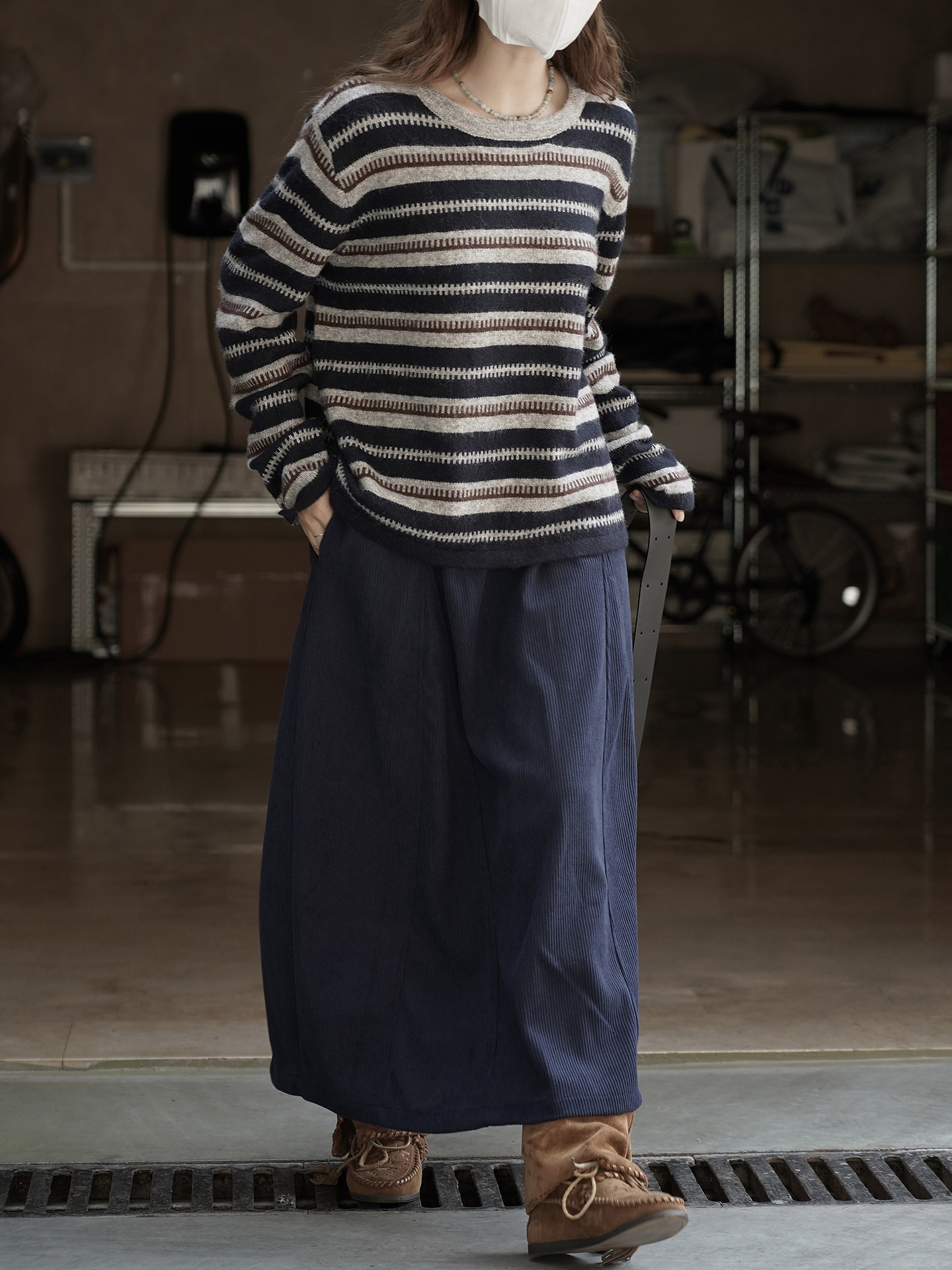 女士秋冬復古齒輪毛衣