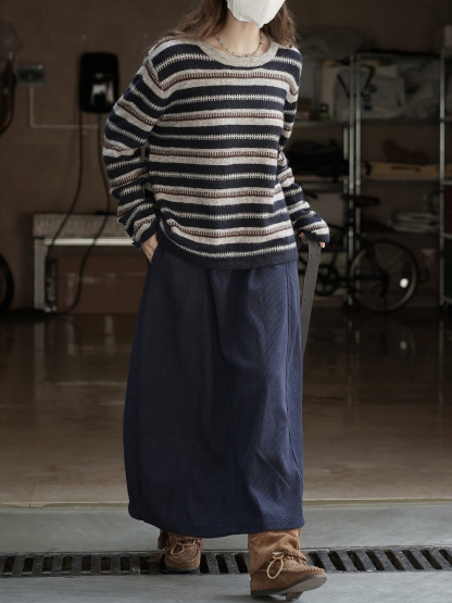 女士秋冬復古齒輪毛衣