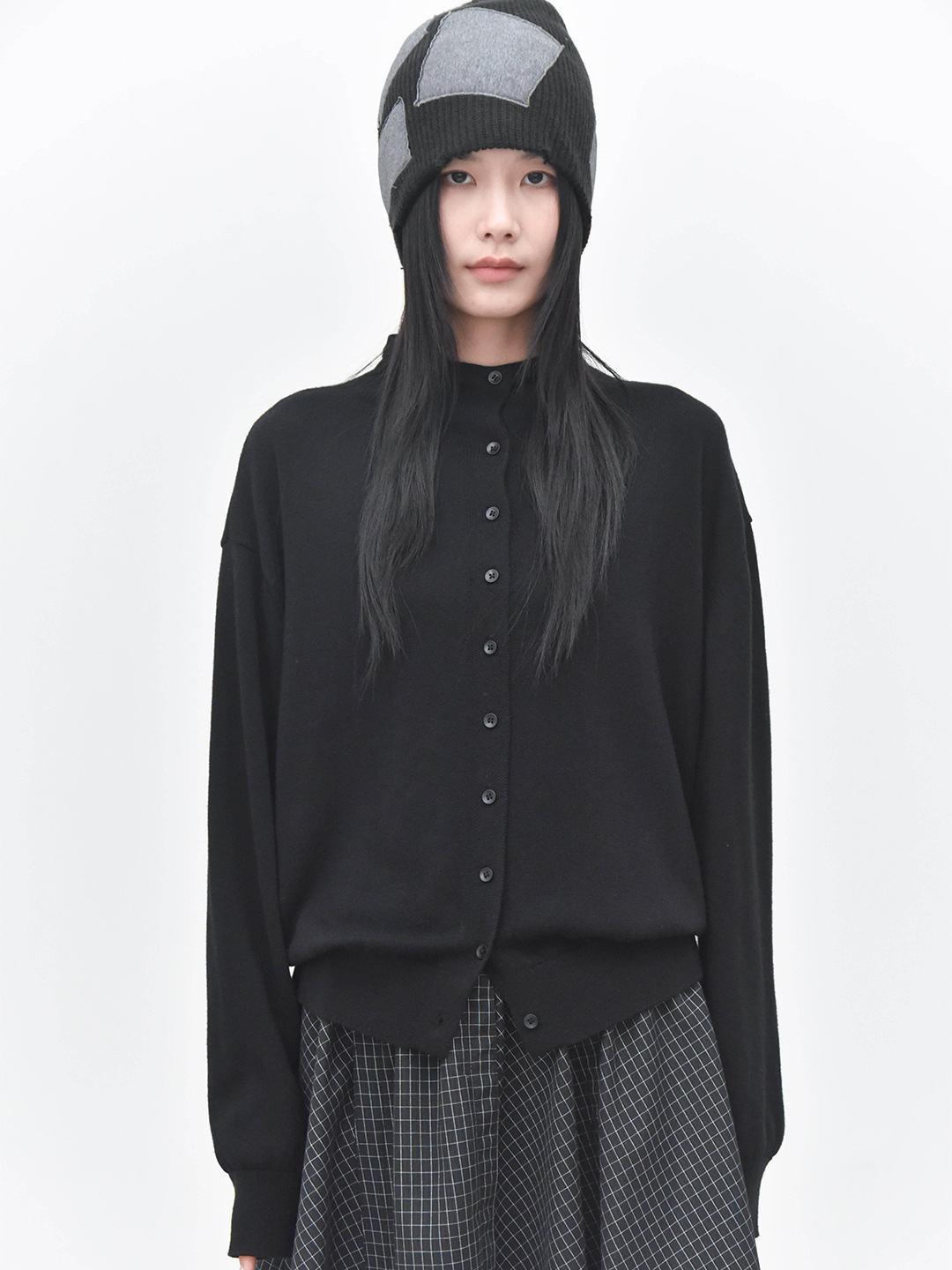 女士春秋溫柔色系羊毛混紡柔軟針織開衫