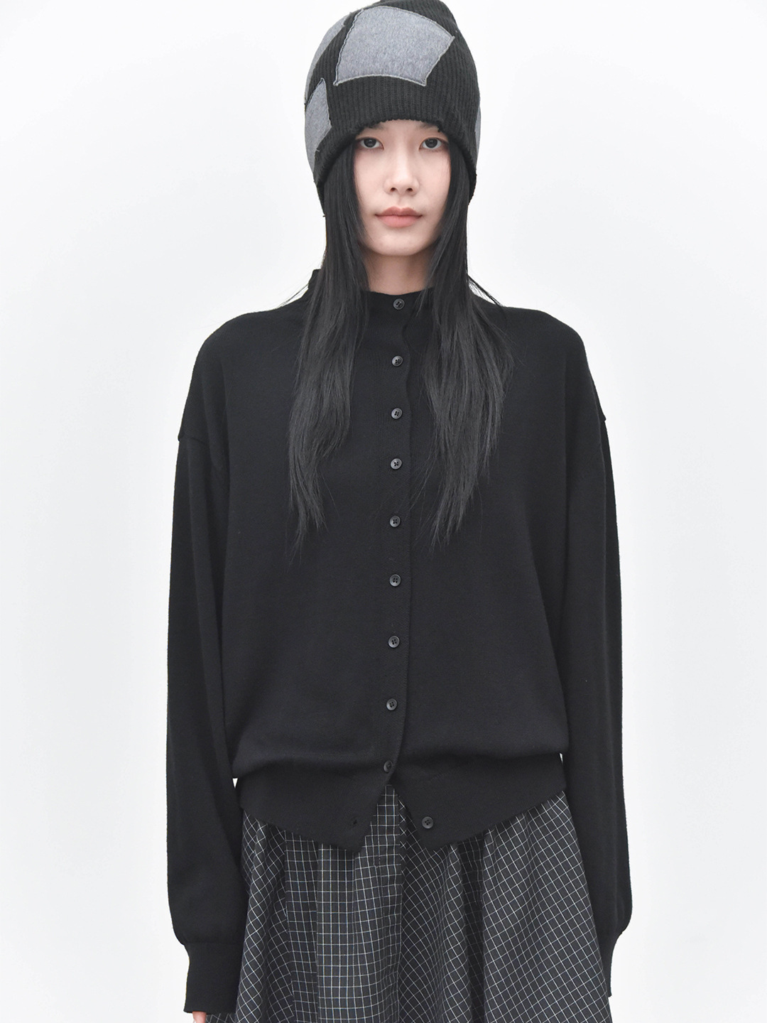 女士春秋溫柔色系羊毛混紡柔軟針織開衫