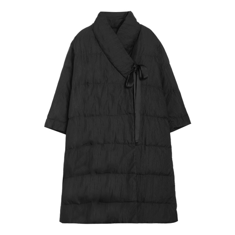 女士冬白鴨絨中長款羽絨服