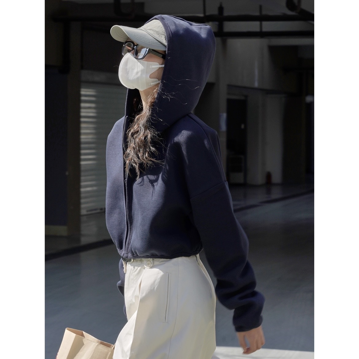 女士春季韓版短款連帽衛