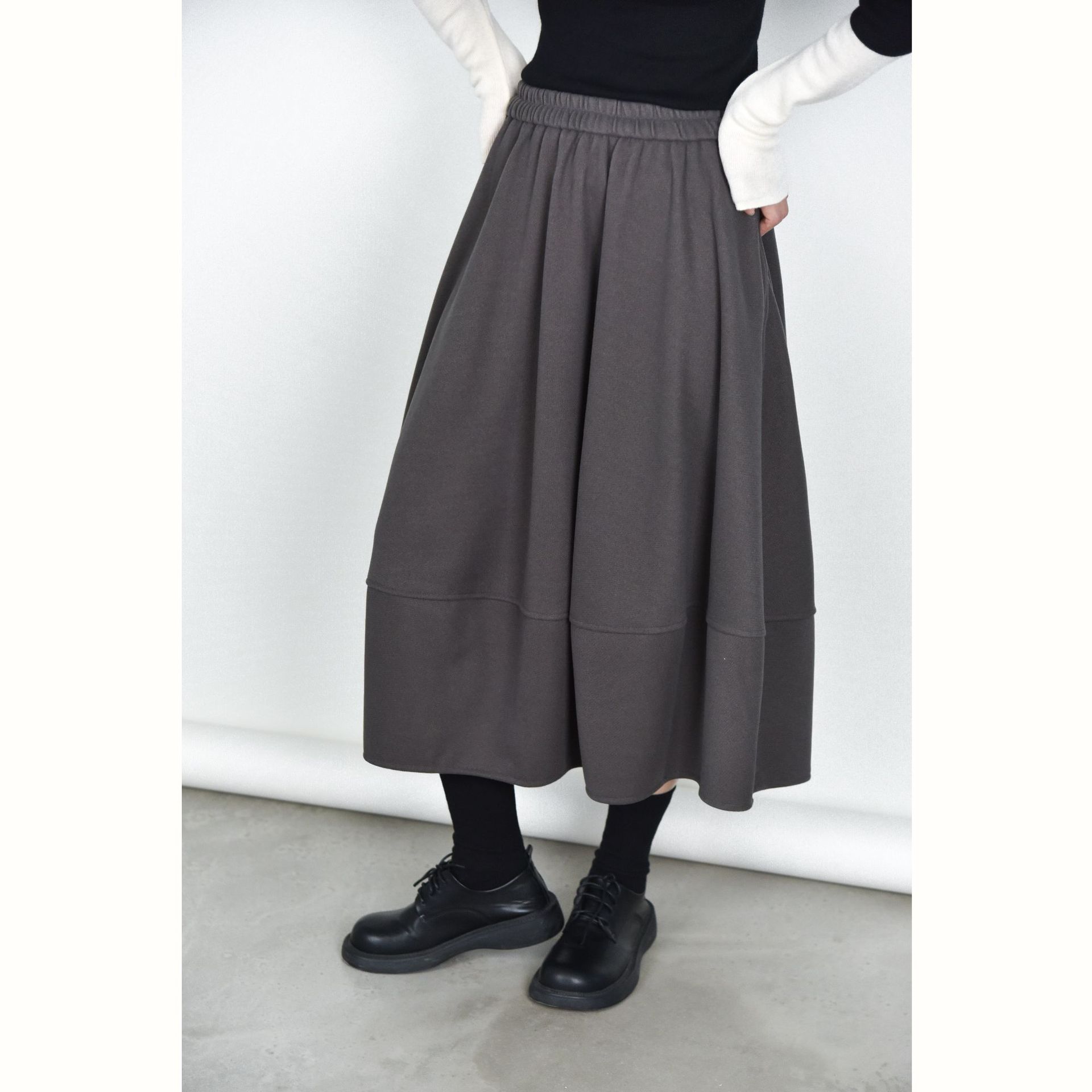 女士秋冬針織微彈花苞半身裙