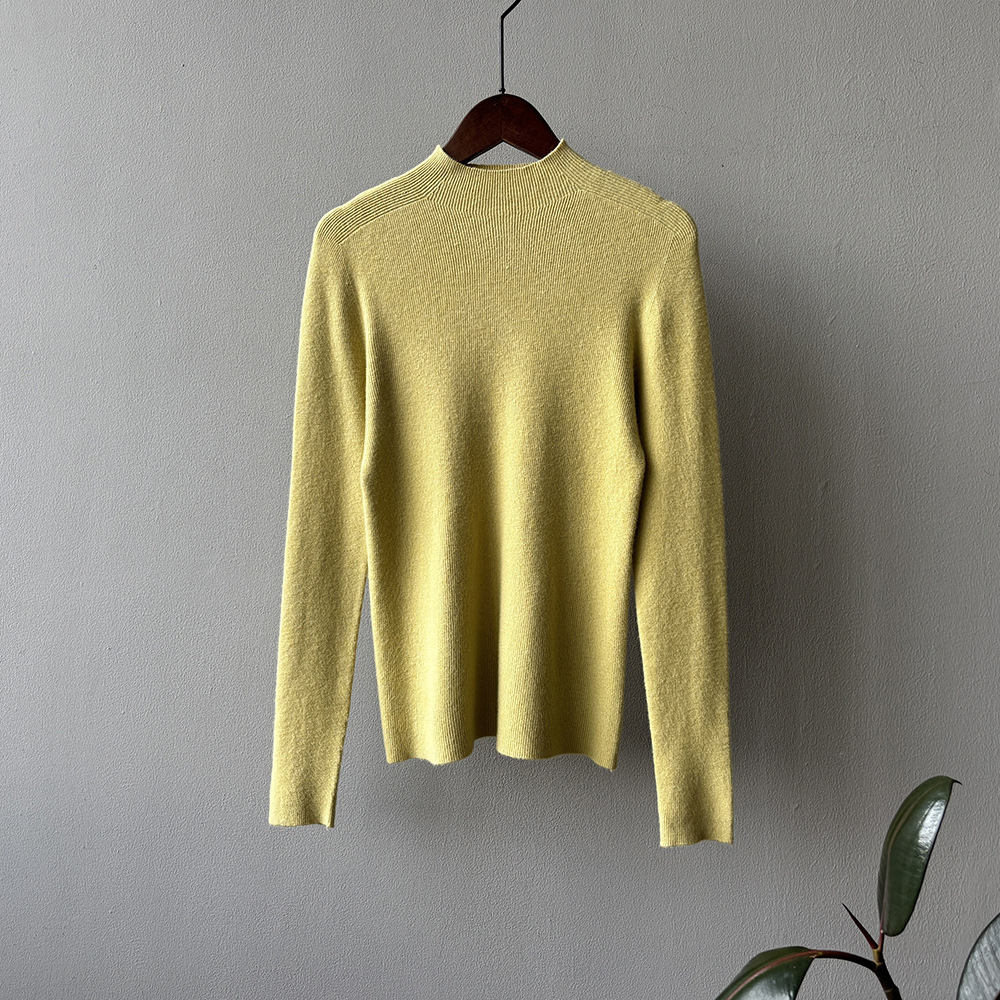 女士冬季半高領針織顯瘦打底衫