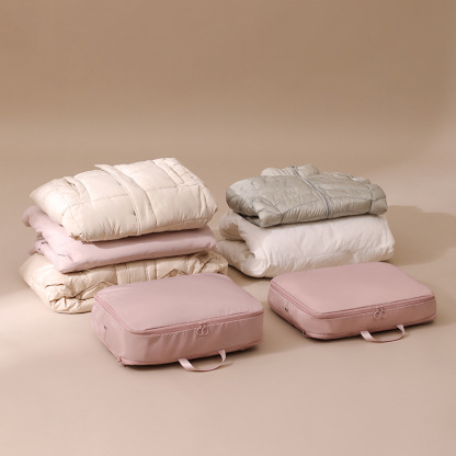 布藝可壓縮羽絨服收納袋