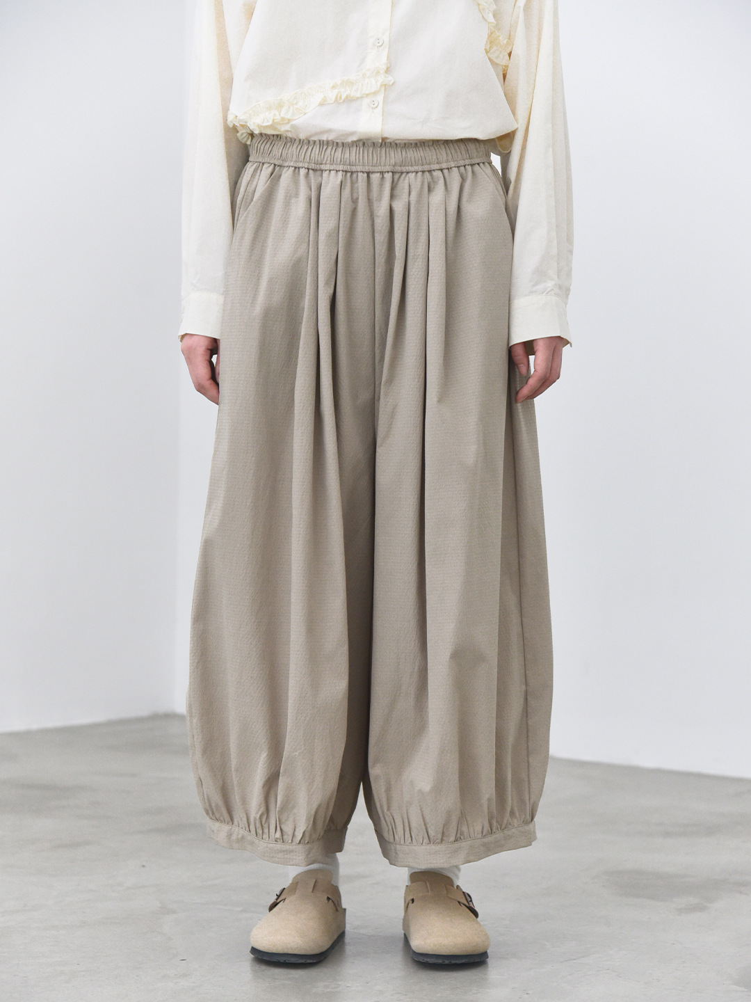 女士春秋肌理感超寬鬆燈籠裙褲