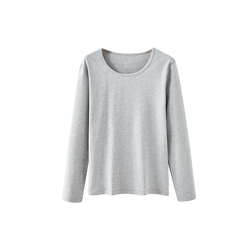 女士秋冬純棉磨毛圓領打底上衣