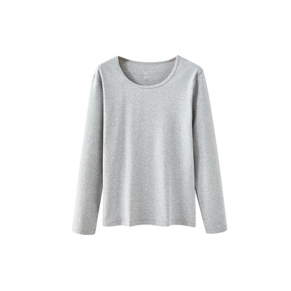 女士秋冬純棉磨毛圓領打底上衣
