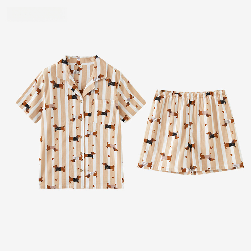 女款夏季純棉卡通短袖家居服